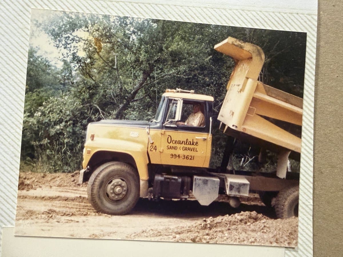 Oceanlake Sand and Gravel dump truck — family business roots
