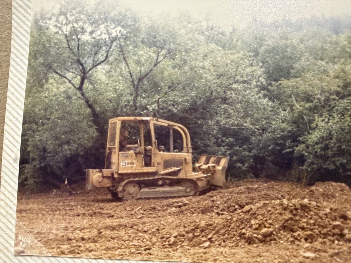 CAT bulldozer on a Gettis excavation job — August 1982