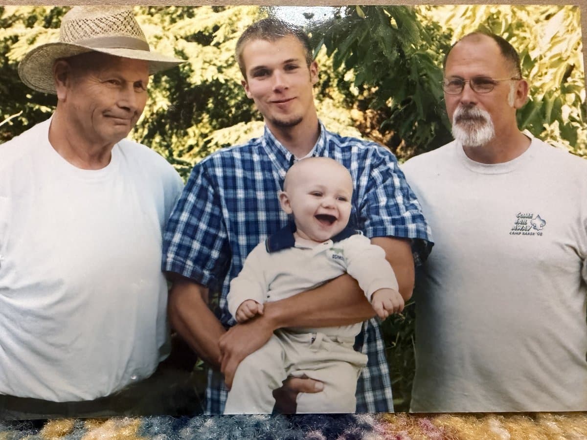 Three generations of the Gettis family together